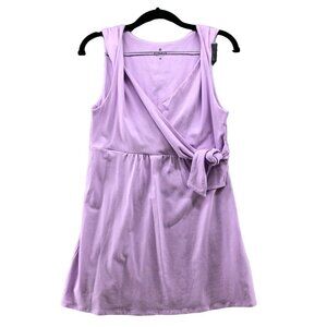 Athleta Wrap Front Tunic Tank Top Womens Medium Purple Lavender V-Neck Active